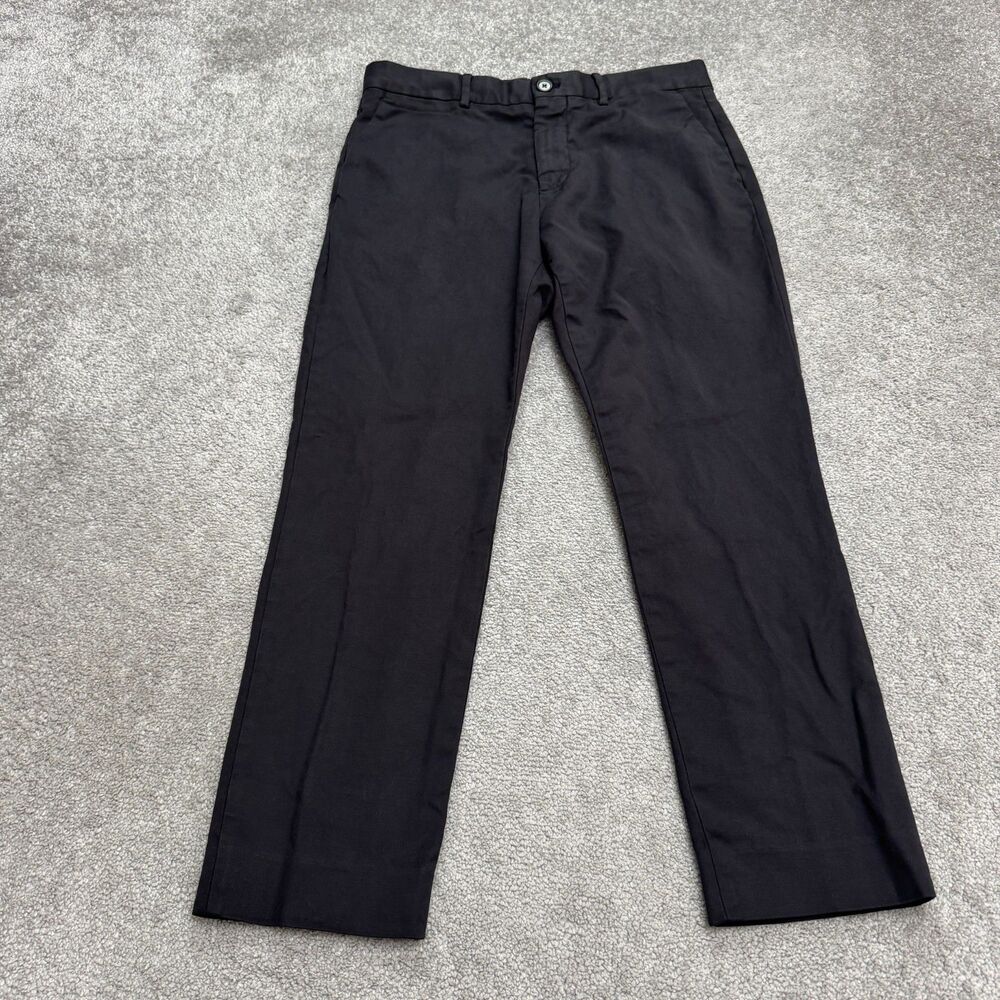 DSTLD Stretch Cotton Slim Straight Chino Pants Mens 32x30 Black Flat Front Work